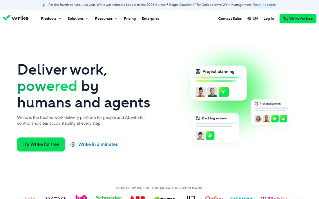 Wrike homepage