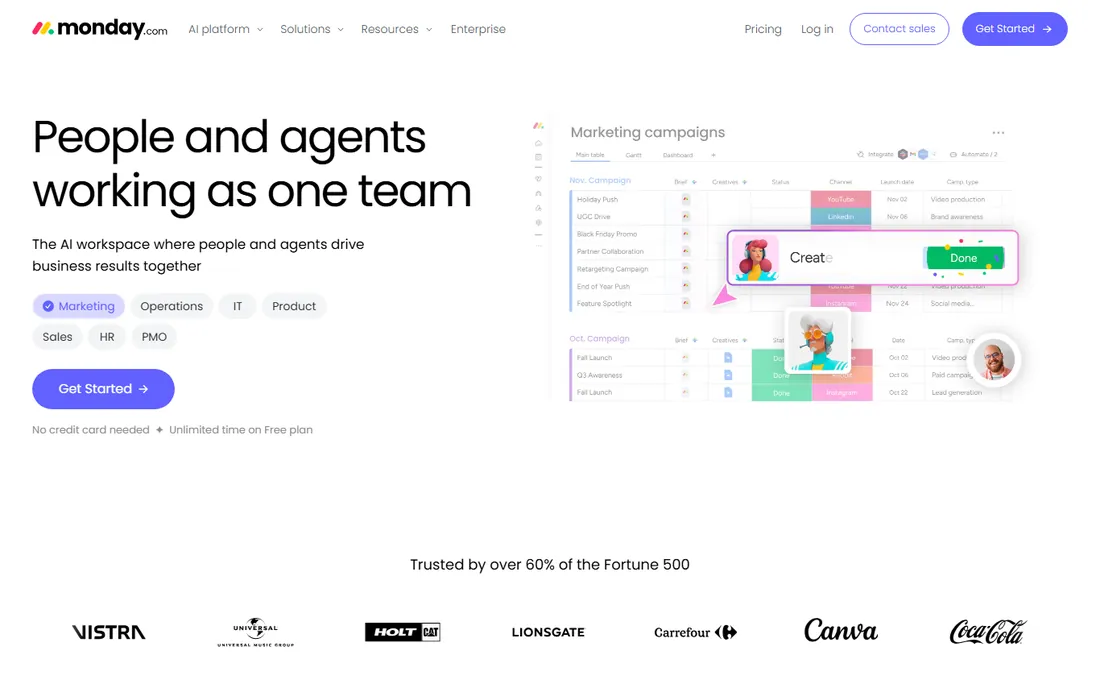 Monday.com homepage