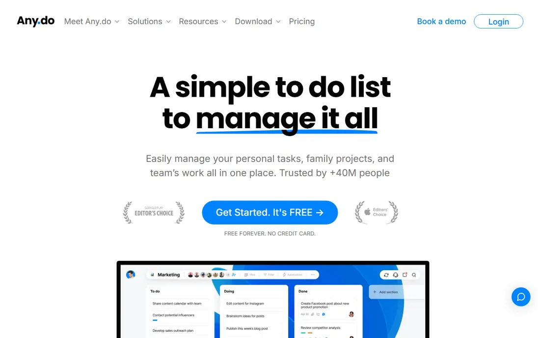 Any.do homepage