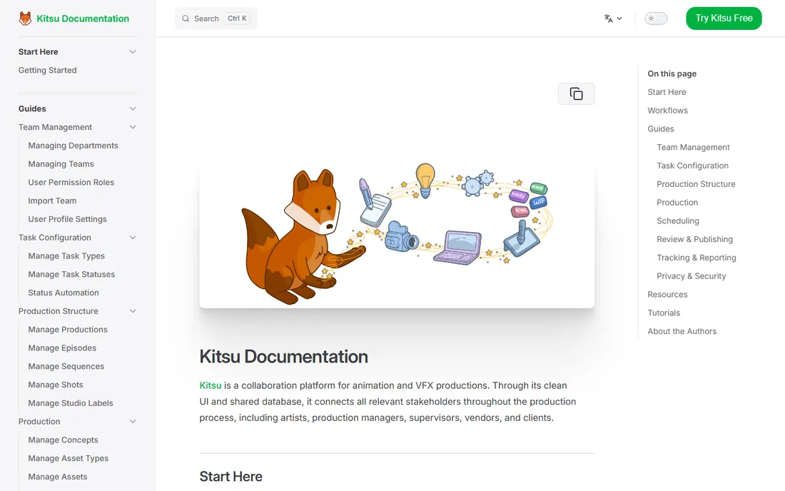 Kitsu homepage
