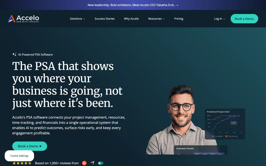 Accelo homepage