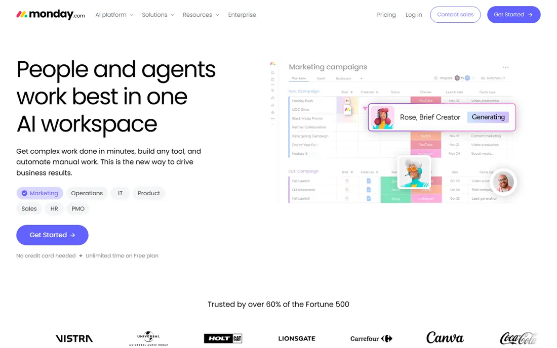 monday.com homepage
