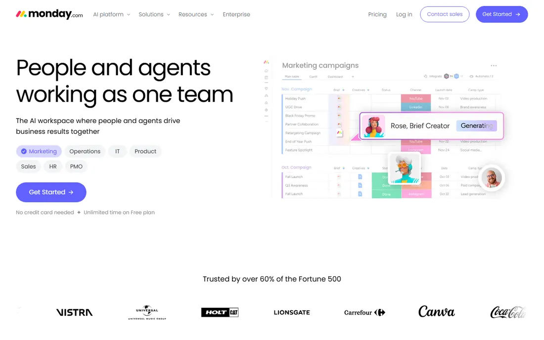 Monday.com homepage