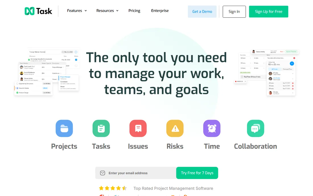 nTask homepage