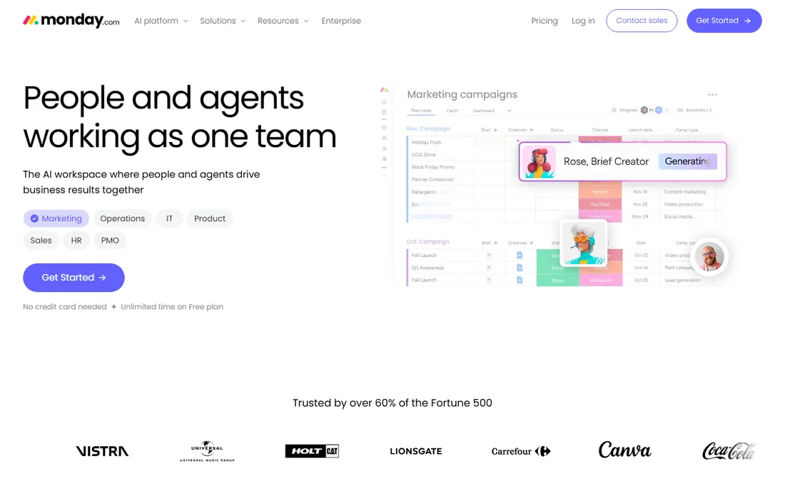monday.com homepage