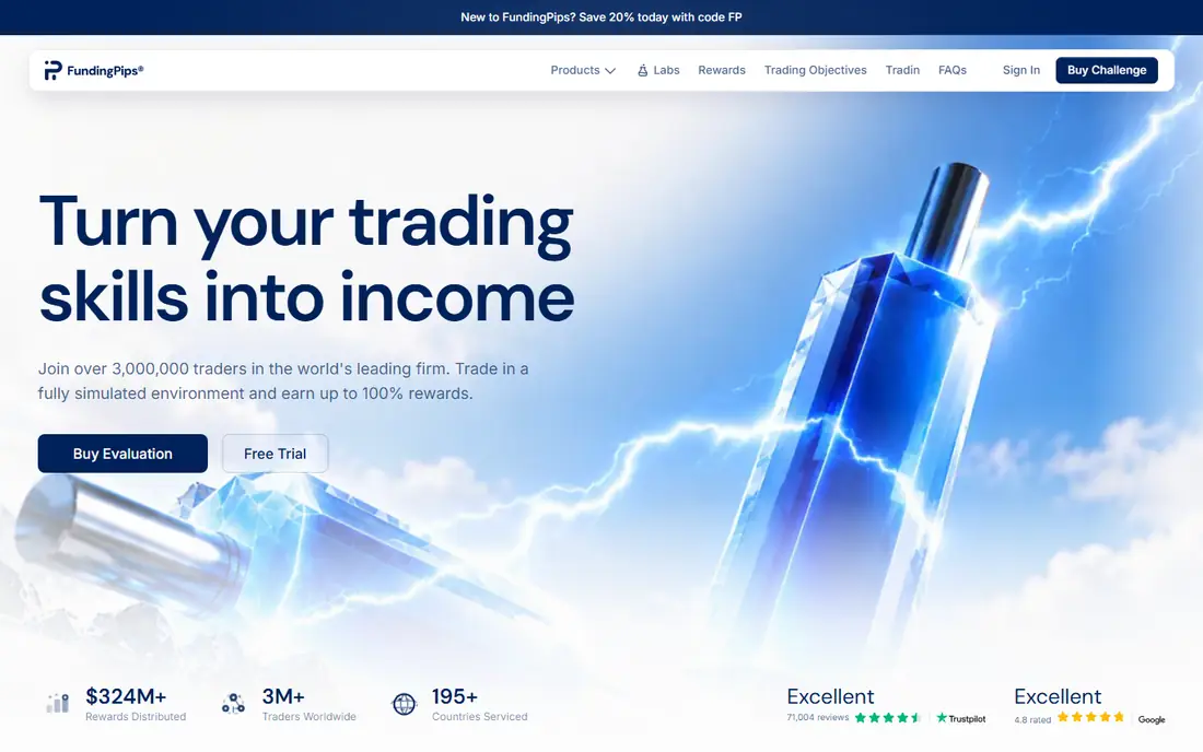 FundingPips homepage