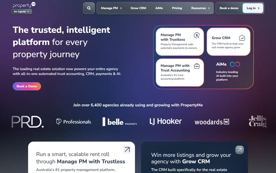 PropertyMe homepage
