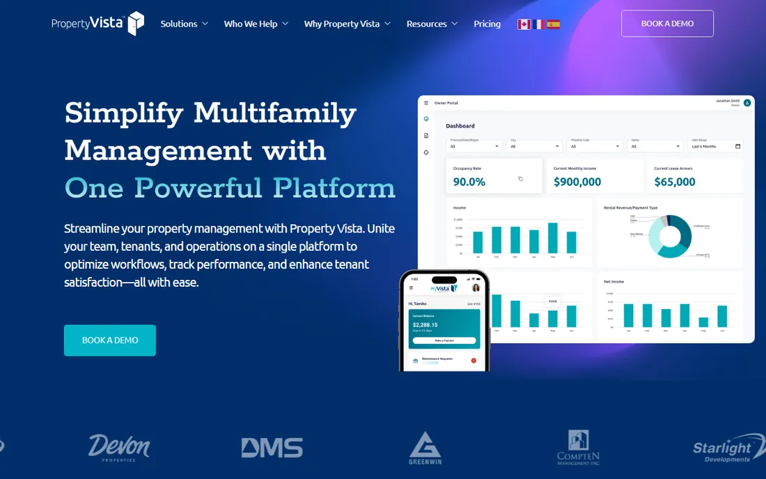PropertyVista homepage