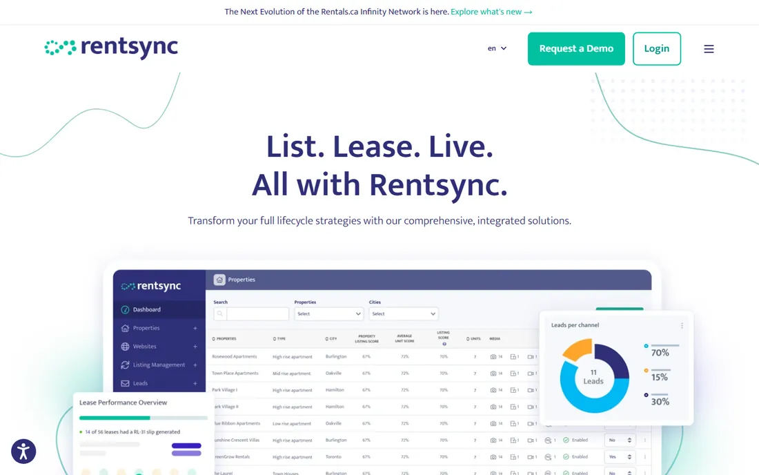 RentSync homepage