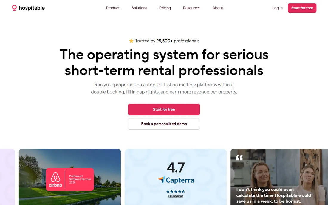 Hospitable homepage