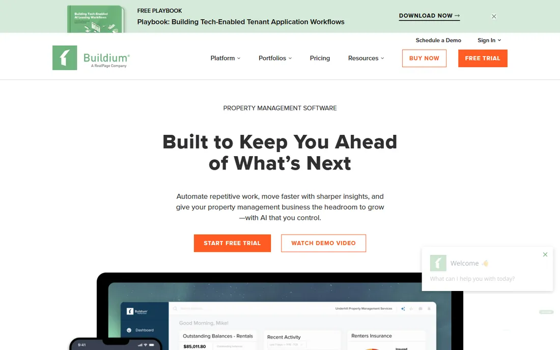 Buildium homepage