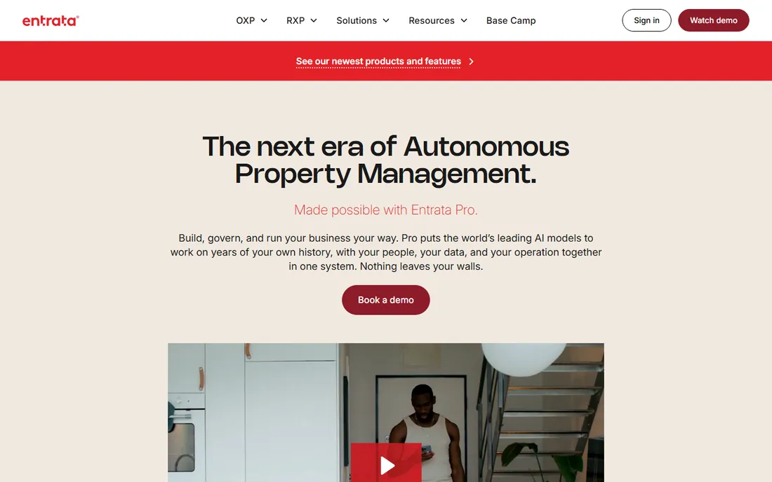Entrata homepage