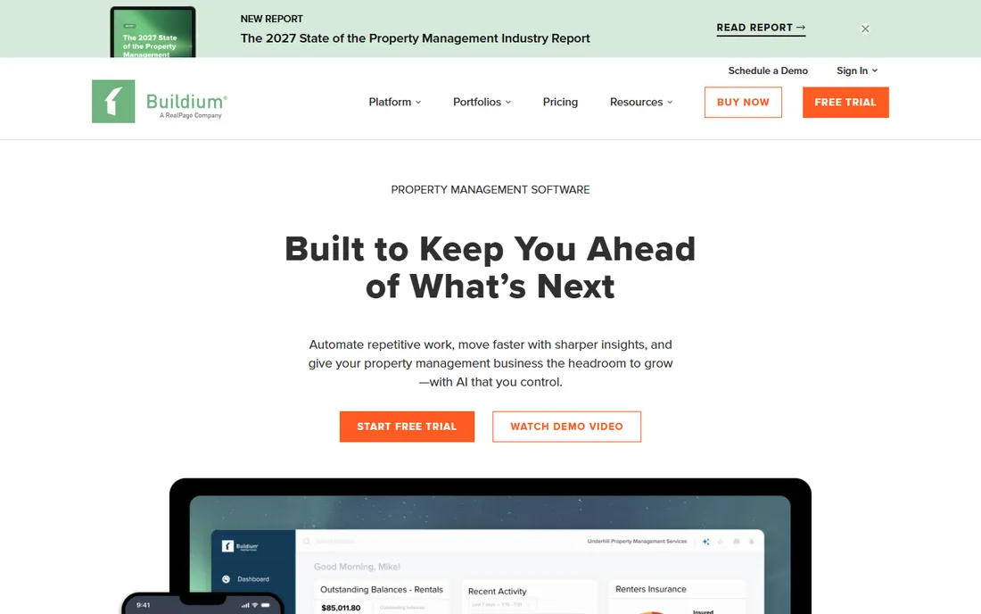 Buildium homepage