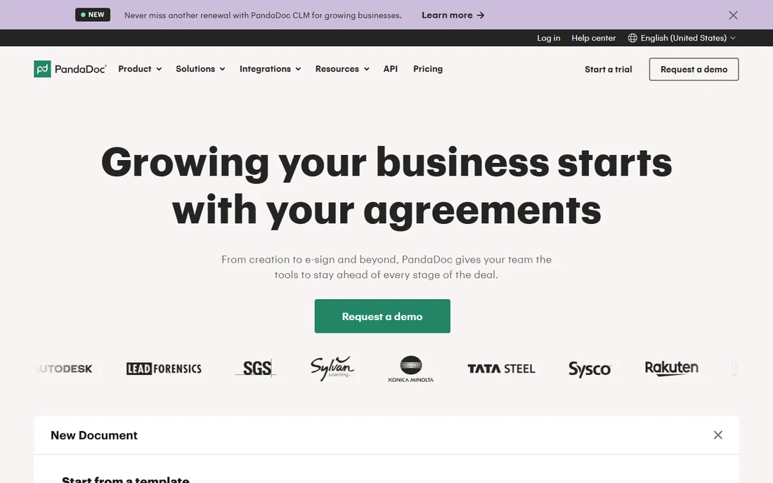 PandaDoc homepage