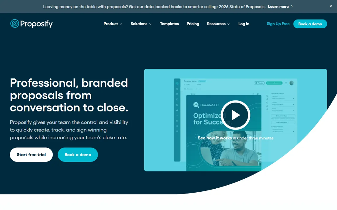 Proposify homepage