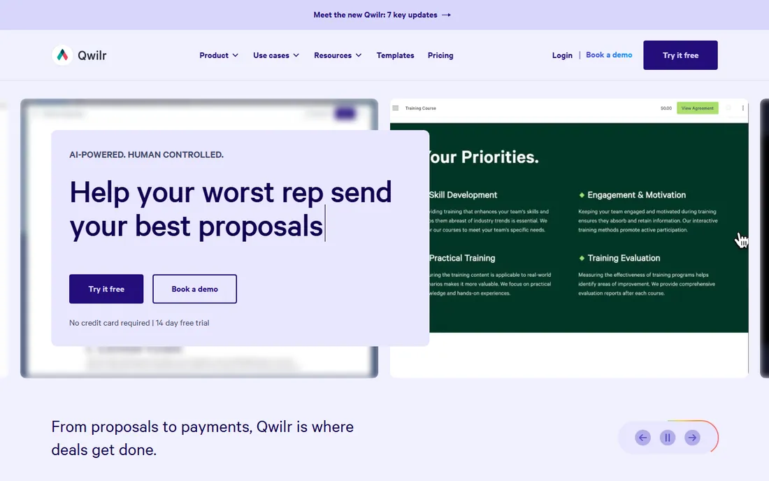 Qwilr homepage