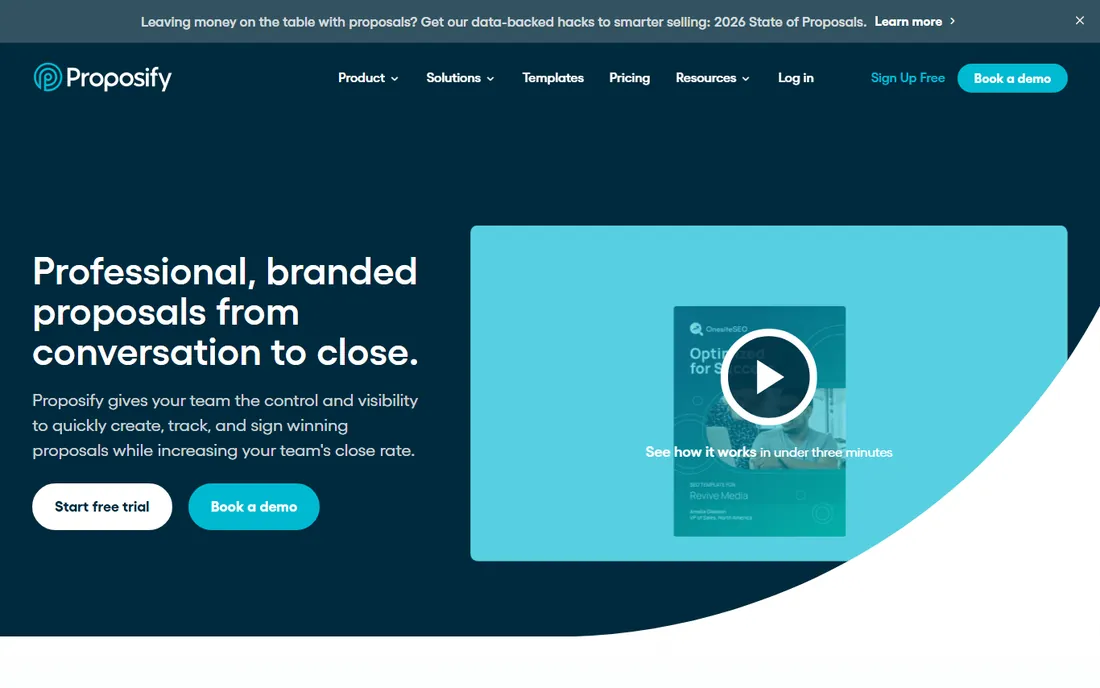 Proposify homepage