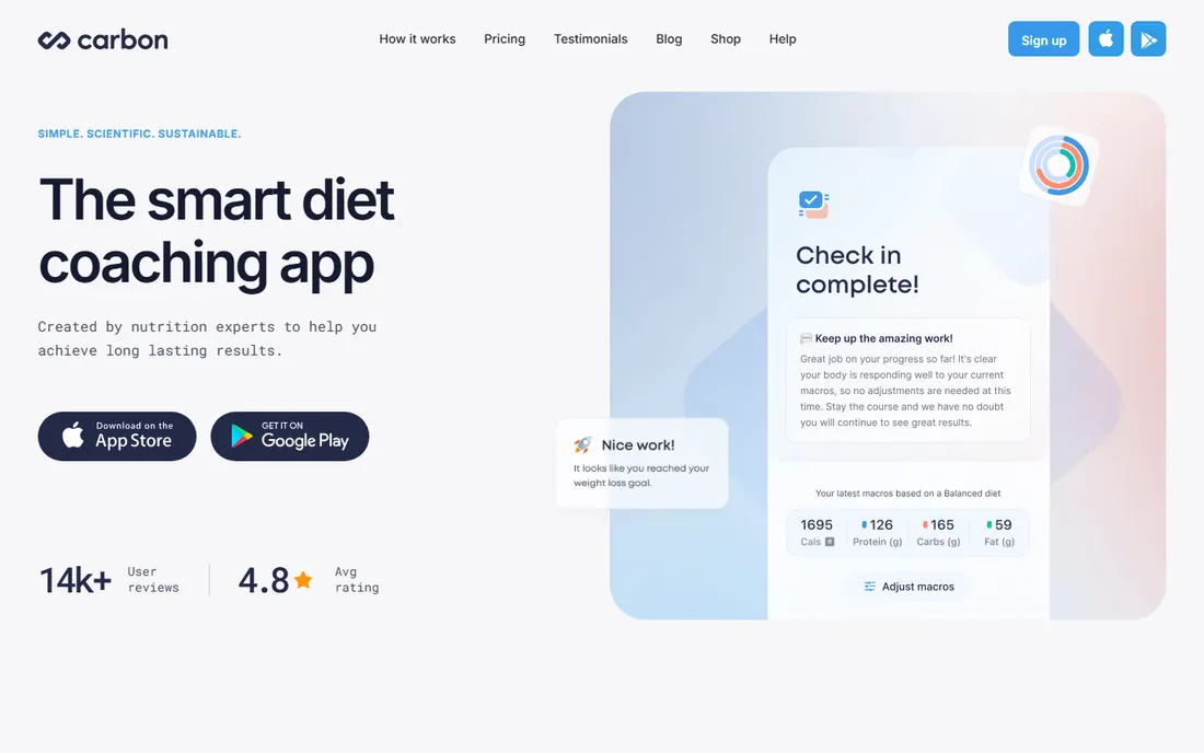 Carbon Diet Coach homepage
