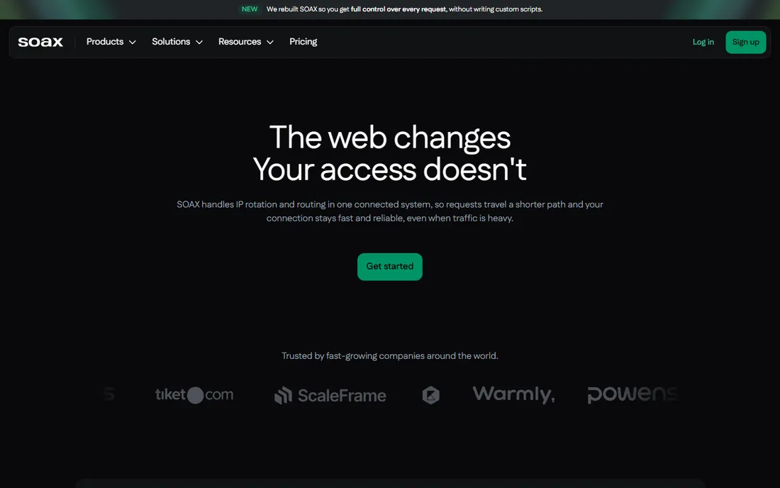 SOAX homepage
