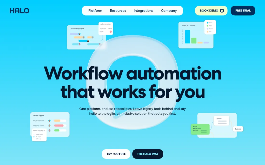 HaloPSA homepage