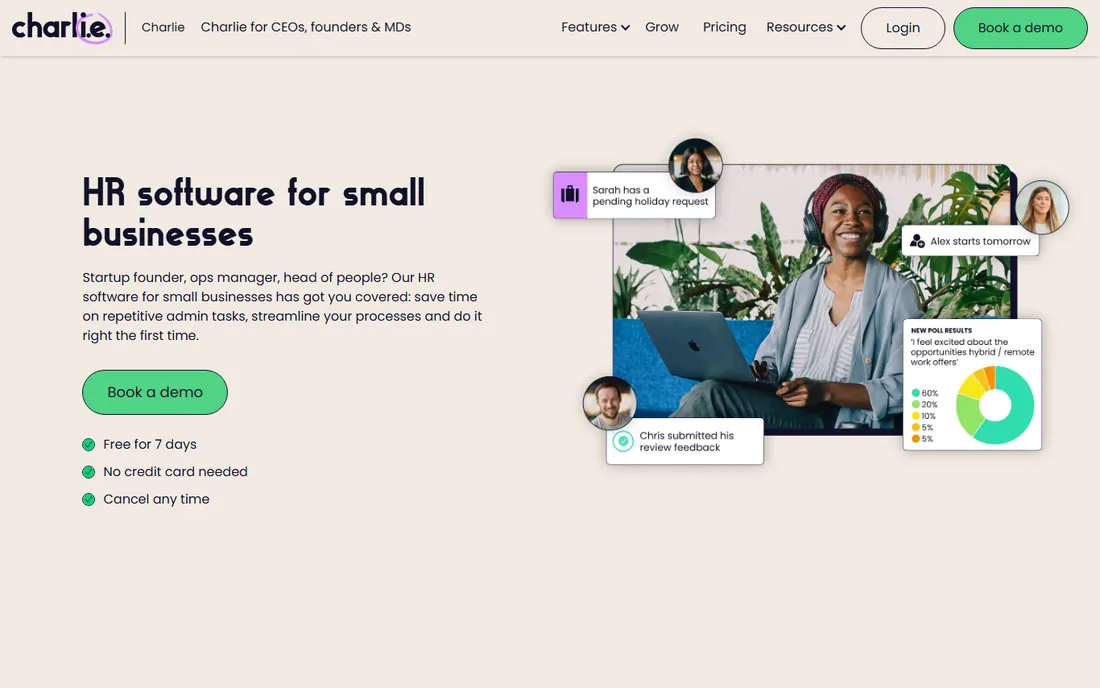 CharlieHR homepage