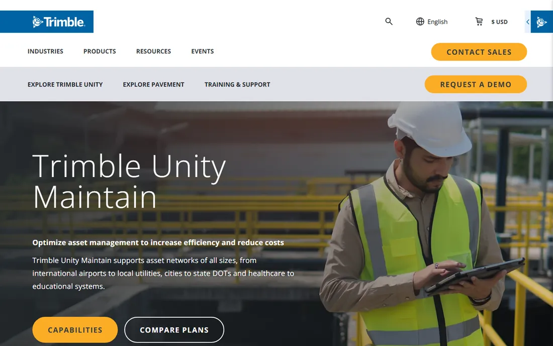 Trimble Unity Maintain homepage