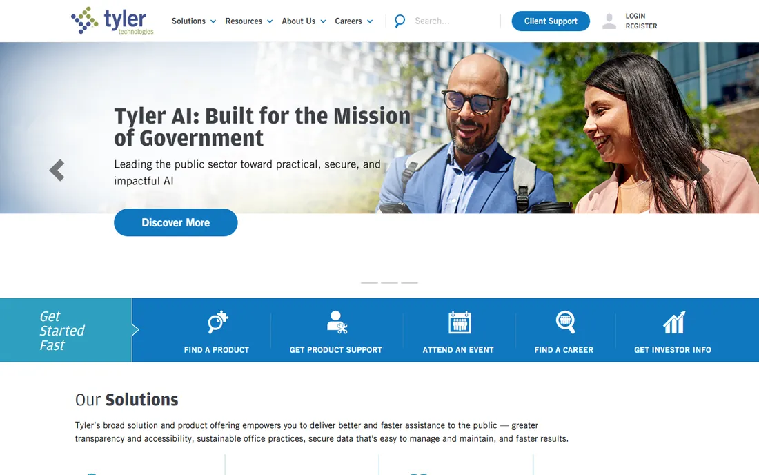 Tyler Technologies homepage