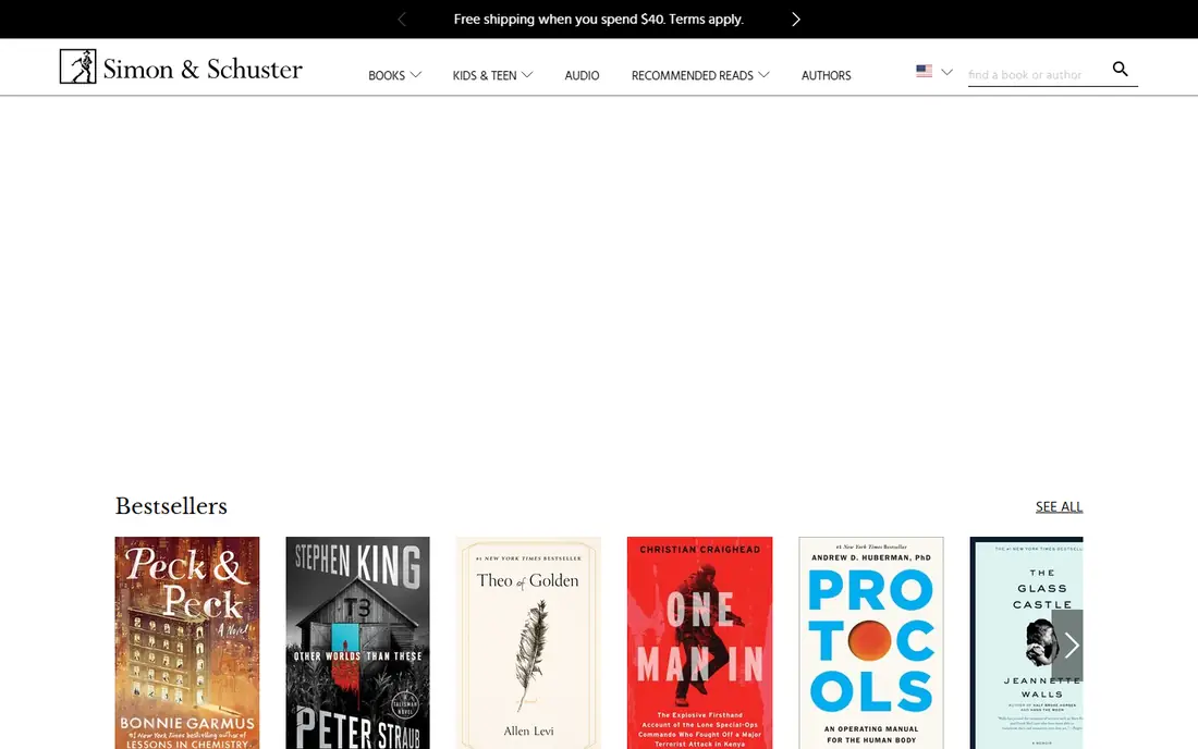 Simon and Schuster homepage