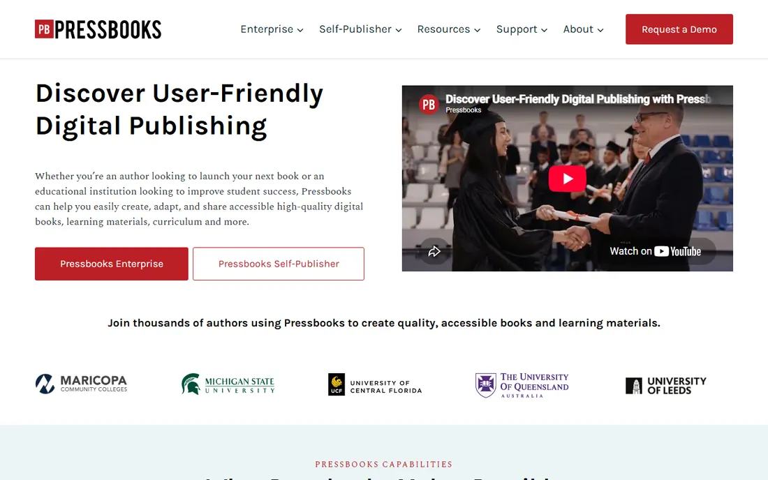 Pressbooks homepage