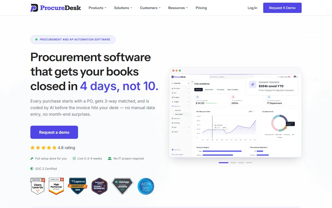 ProcureDesk homepage