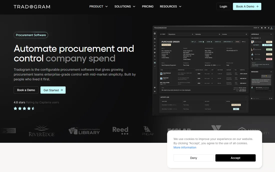 Tradogram homepage