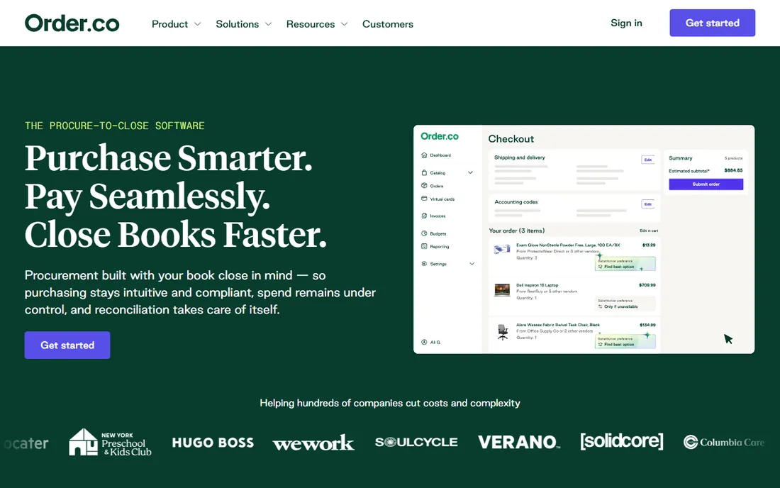 Order.co homepage