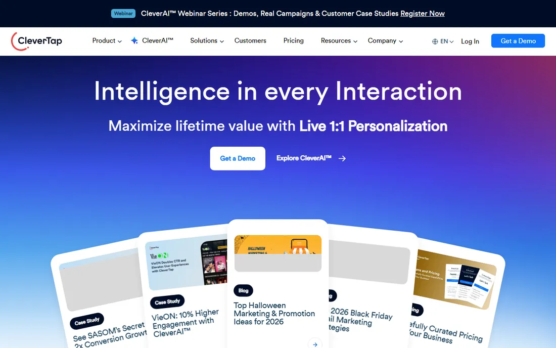 CleverTap homepage