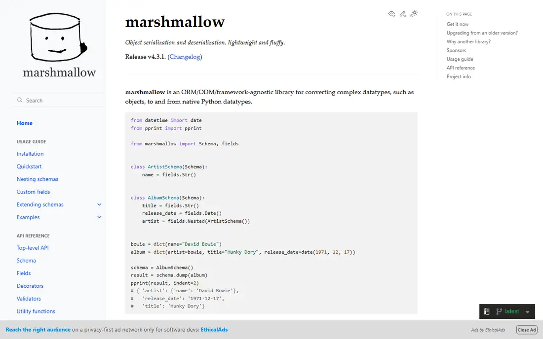 Marshmallow homepage