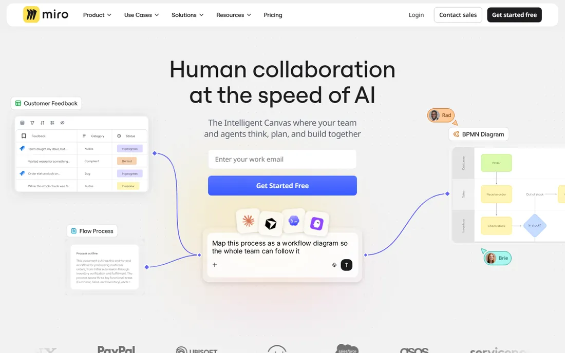 Miro homepage