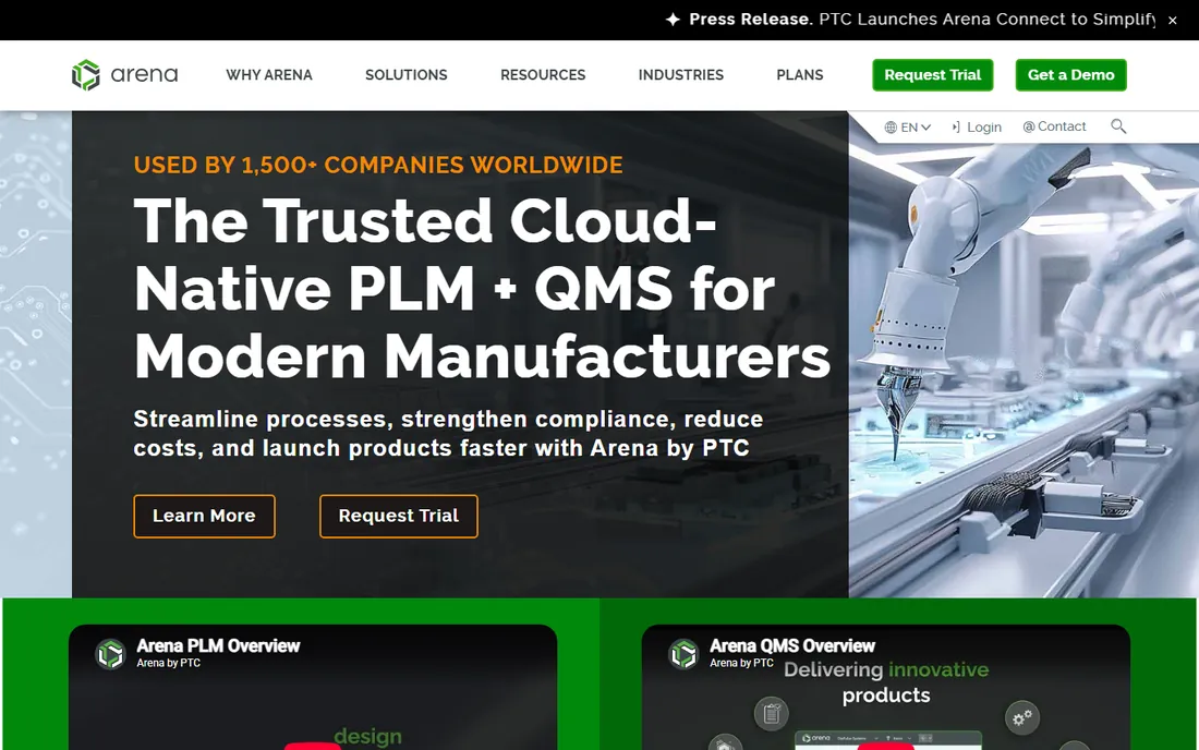 Arena (PTC) homepage