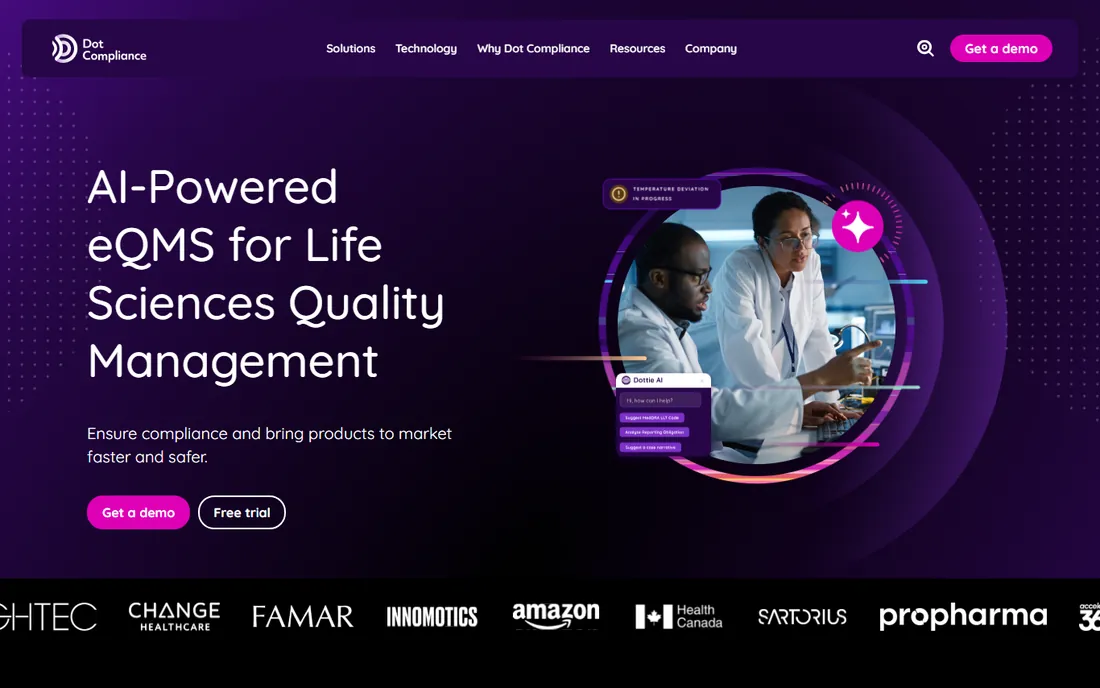 Dot Compliance homepage