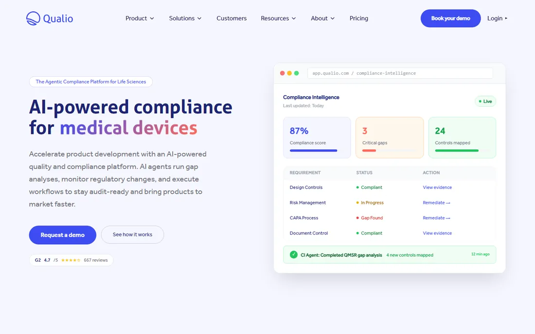 Qualio homepage
