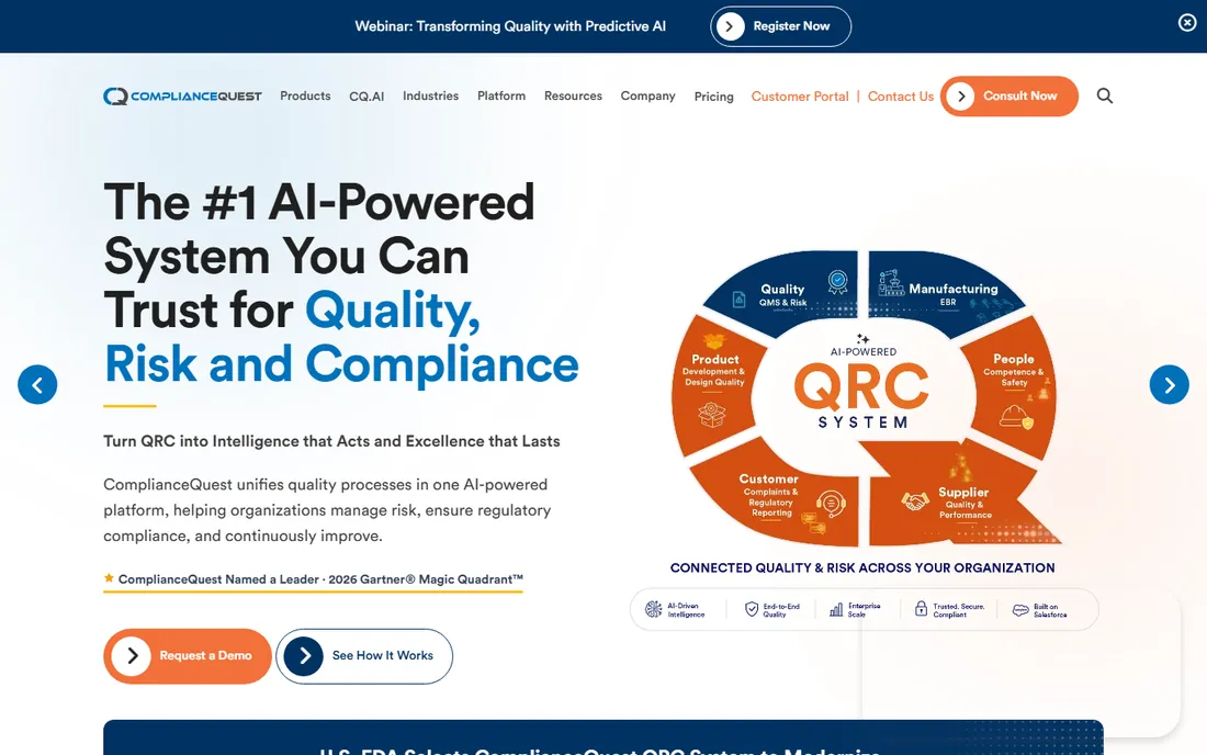 ComplianceQuest homepage