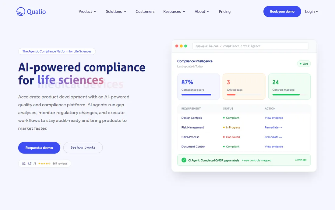 Qualio homepage