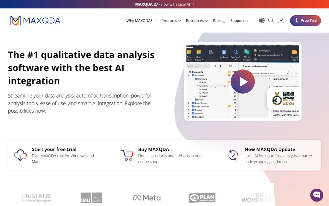 MAXQDA homepage