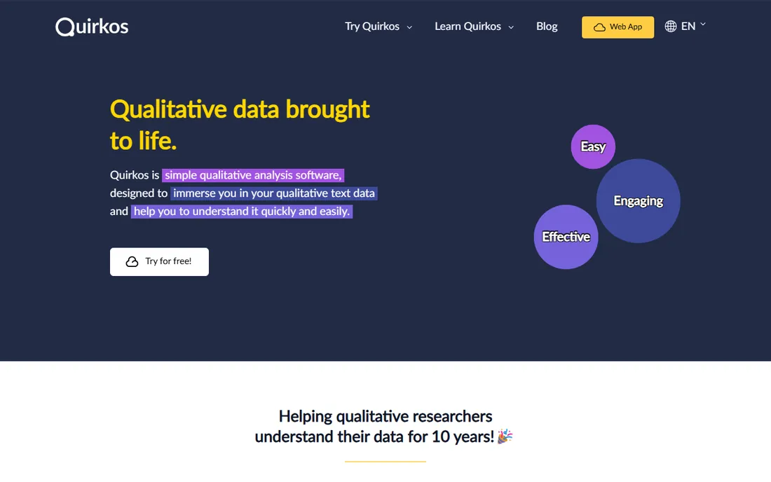 Quirkos homepage