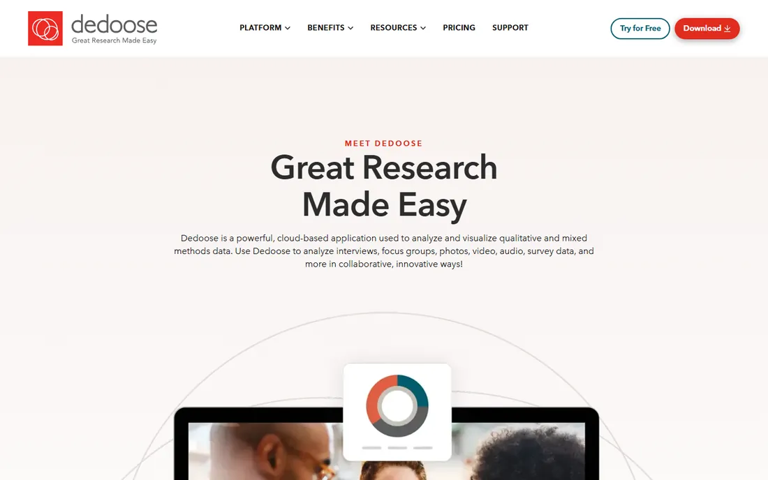 Dedoose homepage