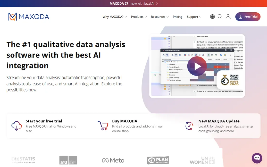 MAXQDA homepage