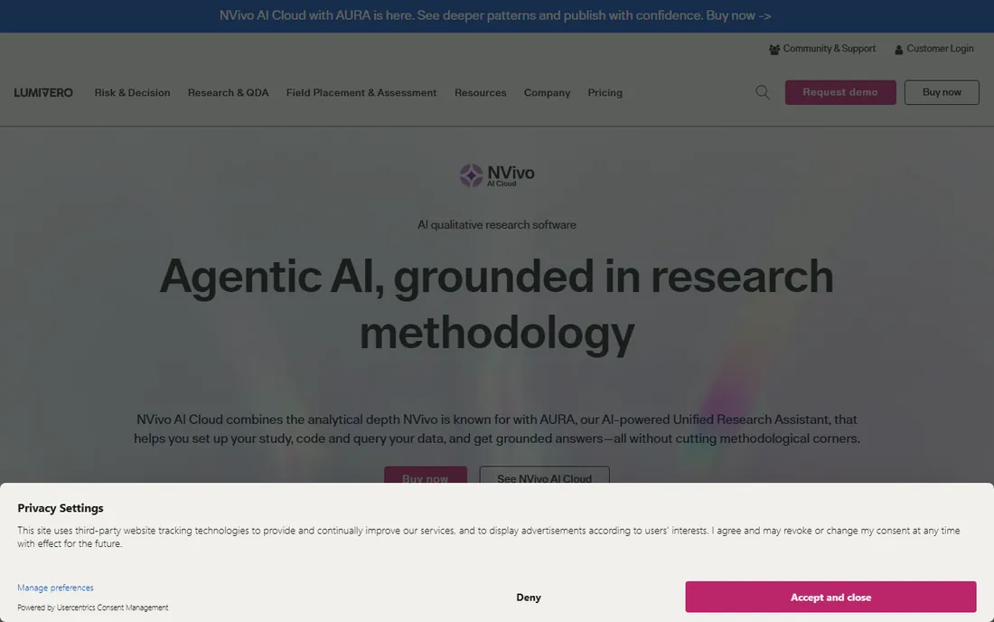 NVivo homepage