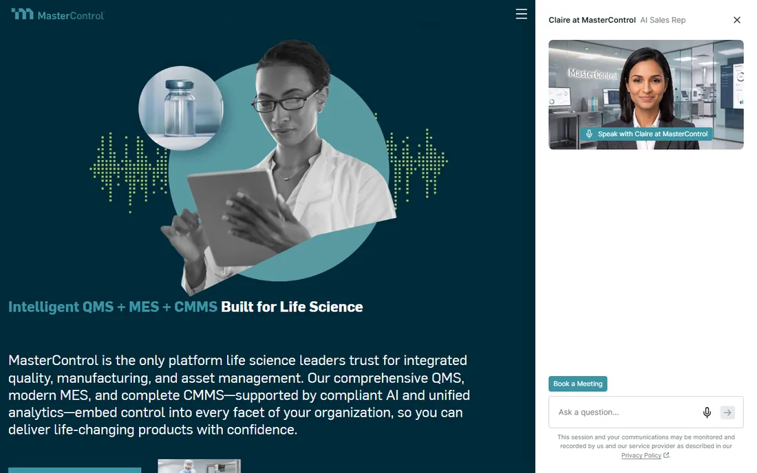 MasterControl homepage