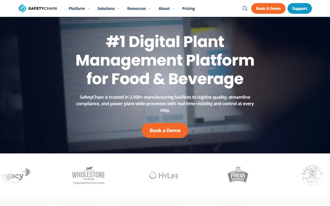 SafetyChain homepage