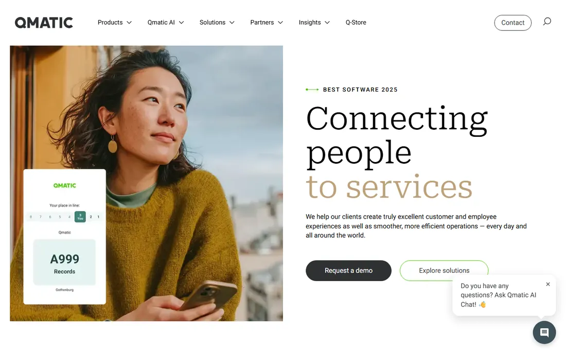 Qmatic homepage
