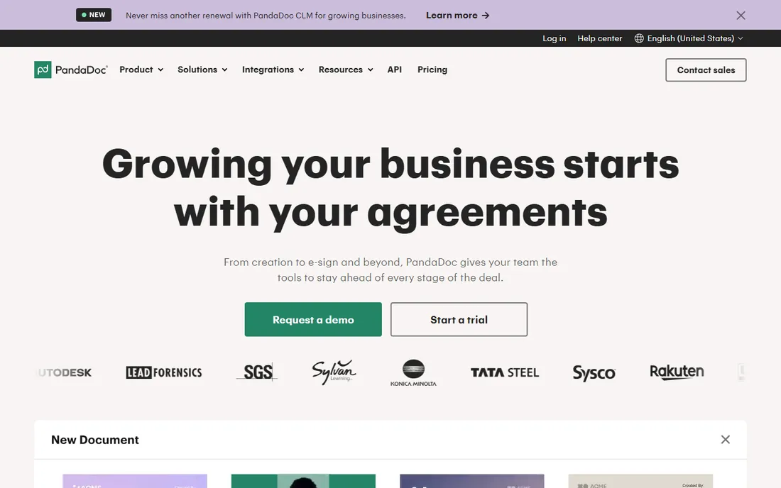 PandaDoc homepage