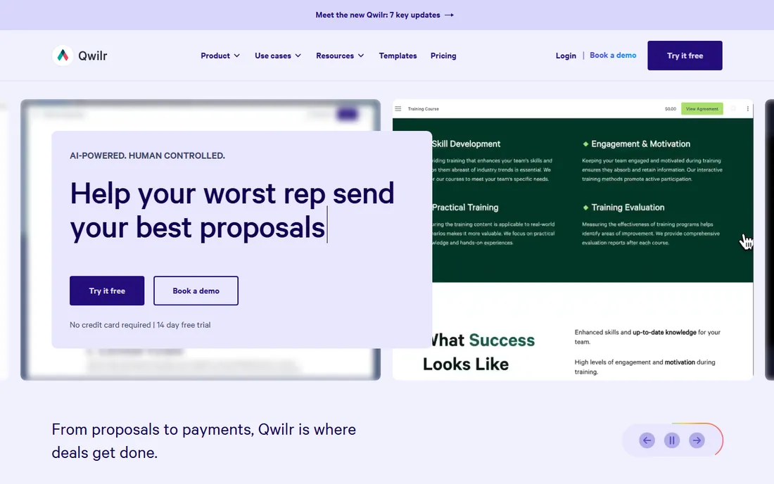 Qwilr homepage